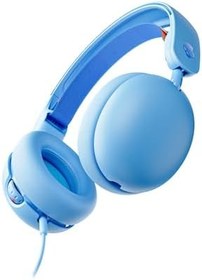 Resim Skullcandy Grom kablolu kulak üstü kulaklık, çocuklar için, ses seviyesi sınırlaması, paylaşılabilir ses bağlantısı, mikrofon, Bluetooth cihazları ve bilgisayarlar ile uyumlu, mavi 