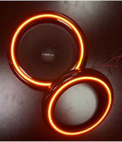 Resim Peteksiz Turuncu neon Işıklı 20cm Midrange ve Hoparlör Kapağı 1takım 2adet Hoparlörünüz Görünür 