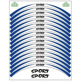 Resim Sevenkardeşler Mavi Beyaz Sport Reflektörlü Jant Şeridi 