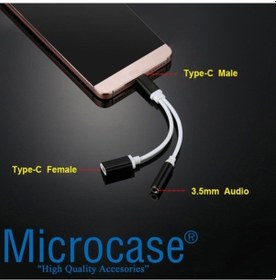 Resim Microcase Huawei P20 Type-C Usb C 2In1 Şarj + Kulaklık Dönüştürüc 