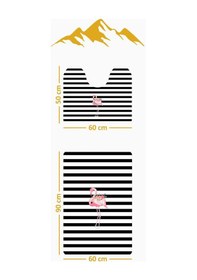 Resim Modern Desenli Dijital Baskı 3 Lü Banyo Paspas Takımı Yıkanabilir Kaymaz Tabanlı Klozet Takımı Klz0021 Renkli 