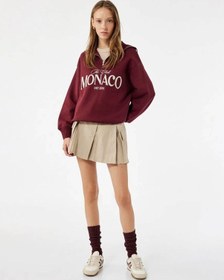 Resim Koton Yarım Fermuarlı Pamuklu Bordo Kadın Sweatshirt 6wal10156ık Bordo 