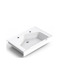 Resim Seramik Kuaför Lavabosu 65 Cm Beyaz Erkek Kare Lavabo Beyaz 