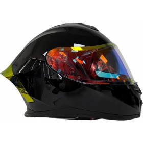 Resim Rivox R1 Revo Kapalı Motosiklet Kaskı Parlak Siyah 