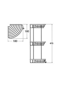 Resim Paslanmaz Pirinç Üçlü Oval Şampuanlık Krom 18x18 Krom 
