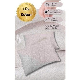 Resim Yastık Kılıfı 2 Li Saten Zarif Dokunuş Baskılı V12 