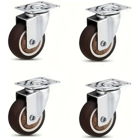 Resim Dashanshop 4pcs Swivel 2 Inç Frenli Ağır Hizmet Çarkı 600kg Mobilya Endüstriyel Kauçuk Tekerlek 