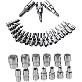 Resim Ekinler El Aletleri 46 Parça 1/4 Inç (1/4 Inç) Tahrik Cırcır Anahtar Seti, Saklama Çantalı, Metrik Uç Soketleri ve Araba Tamiri ve Ev Bakımı İçin Uzatma Çubuğu Dahil 