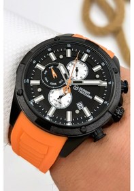 Resim Sergio Tacchini Premium Lüx Erkek Kol Saati Turuncu Silikon Kordon Siyah Renk Kasa Stsd002 Çok Renkli 