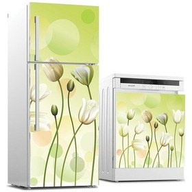 Resim Buzdolabı Ve Bulaşık Makinası Beyaz Eşya Sticker Kaplama Yeşil Çi 