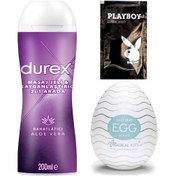Resim Durex Aloe Vera Masaj&kayganlaşmaya Jel + Egg Cep Tipi Mastürbatör + Hediye 