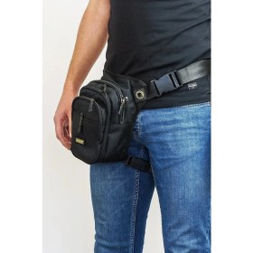 Resim Gölge Çok Gözlü Su Geçirmez Unisex Siyah Bel Bacak Omuz Motosiklet Kurye Çantası Bodybag 