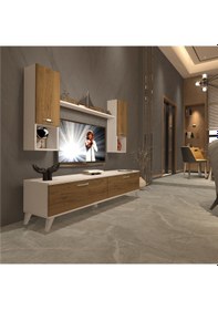 Resim Decoraktiv Eko 5da Mdf Std Retro Tv Ünitesi Tv Sehpası Beyaz - Pera 