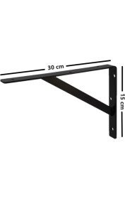Resim Beasym Ağır Yük Raf Altı Ayak Raf Tutucu Destekli L Demir 30X15 cm Siyah Montaj Aparatı (2 Adet) 