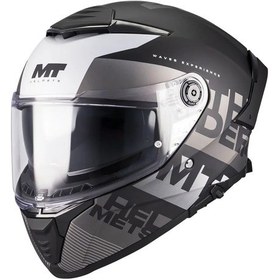 Resim Mt Helmets Thunder 4 Sv Waves B2 Kapalı Kask Siyah - Beyaz 