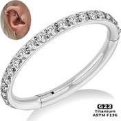 Resim Minimalist G23 Titanyum Kavak Halkası ve 5A Zirkonya Kıkırdak Çivi - Trendy Avrupa ve Amerika Piercing Seti, Sevgililer Günü Hediyesi, Günlük Giyim, Tüm Mevsim Takı, Sevgililer Günü Takı, Minimalist Takı, Dayanıklı Takı 