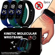 Resim 3'lü Set (Fizik Sivrisinek Kovucu) Ev Tipi Sivrisinek Saati, Kadınlar İçin Sivrisinek Saati, Erkekler için Açık Hava Sivrisinek Girişim Saati, Yazlık Sivrisinek Kovma, Unisex, Rahat Kullanım 
