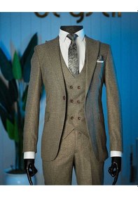 Resim Bys Beystil Sivri Yaka Kahverengi Takım Elbise Aysberg - Slim Fit 