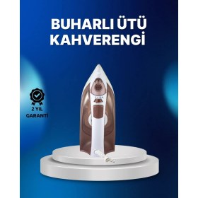 Resim xirshop Buharlı Ütü 2200W Kireç Önleyici Self Clean Damlatmaz Kahverengi 