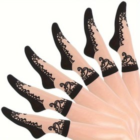 Resim 6 Çift 3D Dokulu İnce Dantel Çorap, Rahat ve Nefes Alabilen Orta Tüp Çoraplar, Kadın Çorapları ve Çorapları 