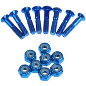 Resim Suntek 8 Adet Yedek Kaykay Kamyon Donanım Seti Longboard Mavi Mavi 