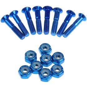 Resim Suntek 8 Adet Yedek Kaykay Kamyon Donanım Seti Longboard Mavi Mavi 