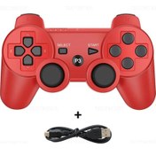 Resim Kırmızı Destek Bluetooth Kablosuz Gamepad Playstation 3 Joystick Denetleyicisi Ps3 Controle Aksesuarları Usb Pc Oyun Denetleyicisi 
