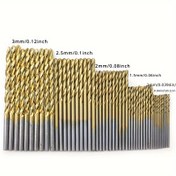 Resim 50 adet Titanyum Kaplamalı Matkap Seti, Yüksek Hızlı Çelik, Altıgen Vida, Hassas Uç, Ahşap, Metal, Plastik Matkaplar için Dayanıklı Araç Kiti 