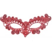 Resim Kırmızı Dantel Masquerade Maskesi 6 No 