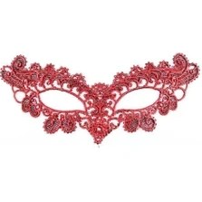 Resim Kırmızı Dantel Masquerade Maskesi 6 No 