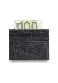 Resim Guard Siyah Croco Large Croco Baskı Deri Kartlık Siayh 