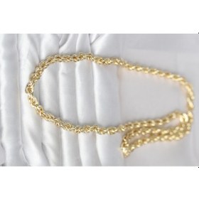 Resim Cm 14k Gold Renk Kalın Burgu Zincirli Model 60 Cm Kadın Kolye Renkli 