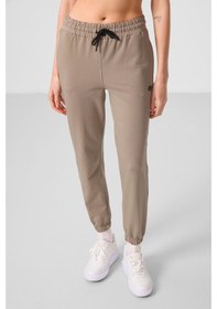 Resim Koyu Bej Dik Yaka Fermuarlı Rahat Form Kadın Eşofman Tunik Takım - 95345 Bej 