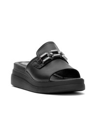 Resim Venüs 2409915y Kadın Hakiki Deri Dolgu Topuk Terlik Siyah Siyah 