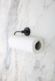 Resim MultiStore Siyah Paslanmaz Kağıt Rulo Havluluk, Peçetelik Banyo Askısı 