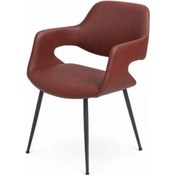 Resim Seren Bordo Deri Misafir Koltuğu Bordo 