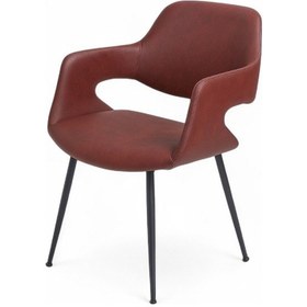 Resim Seren Bordo Deri Misafir Koltuğu Bordo 