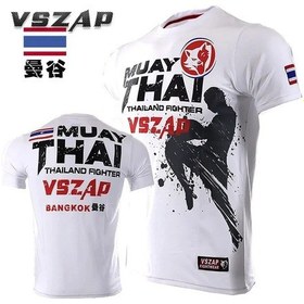 Resim Snapbuyerkek Muay Thai T-shirt Spor Koşu Fitness Mma Boks Eğitim Gömleğiblack Black 