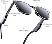 Resim TFixol Wirel BT5.0 Müzik Gözlükleri Bisiklet Spor Kulaklığı Naylon Lens Sabit Eşleştirme Dahili Hoparlör Siyah Siyah 