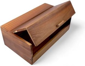 Resim Deconox Akasya Ekmek Kutusu Ekmek Dolabı 40 * 23 * 14cm, Ekmek Sepeti Sandığı, Ekmeklik, Çok Amaçlı Akasya Kutu 