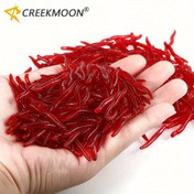 Resim 100 adet creekmoon Gerçekçi Kırmızı Solucan Yumuşak Balıkçılık Yemleri - 35mm Gerçekçi Kauçuk Toprak Solucu, Bas ve Tatlısu Balıkçılığı için Yapay Karides, Dayanıklı Poşetli Yemler 