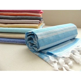 Resim Mavi %80 Pamuk 175x96cm Peştemal Püsküllü Banyo Havlusu M1 Mavi 