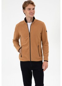 Resim U.S. Polo Assn. Erkek Regular Fit Camel Polar Örme Hırka 50313779-VR233 