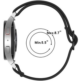 Resim Samsung Galaxy Uyumlu Watch 4 İçin 44mm Naylon Streç Siyah Toka Saat Bandı Siyah 