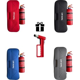 Resim Bilgeden Çekiçli Kırmızı Eva Trafik Seti ve 1 Kg Yangın Tüpü 4 Yıl Etiketli Tüvtürk Onaylı Araç Trafik ve İlk Yardım Seti 