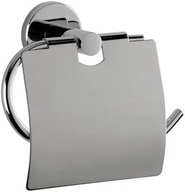 Resim Promosyonca Tuvalet Kağıtlığı Metal, Kapaklı Tuvalet Kağıdı Tutucu, Krom Kaplama, Vidalı 