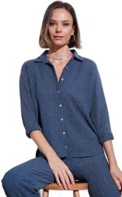 Resim Lela Streç Regular Fit Dokulu Gömlek Bayan GÖMLEK 5865975 