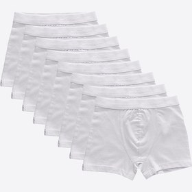 Resim Malabadi Erkek Çocuk Beyaz 8 Li Paket Pamuk Elastan Boxer 208 