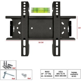 Resim Bless Hi Level 32" 82 Ekran Lcd Tv Sabit Duvar Askı Aparatı + Su Terazili 