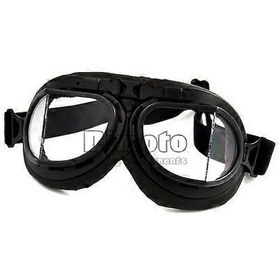 Resim Gt-005-sm Siyah Gözlük Dumanlı Lens Iı. Dünya Savaşı Raf Vıntage Pilot Motosiklet Biker Kruiser Kaskşeffaf Lens 